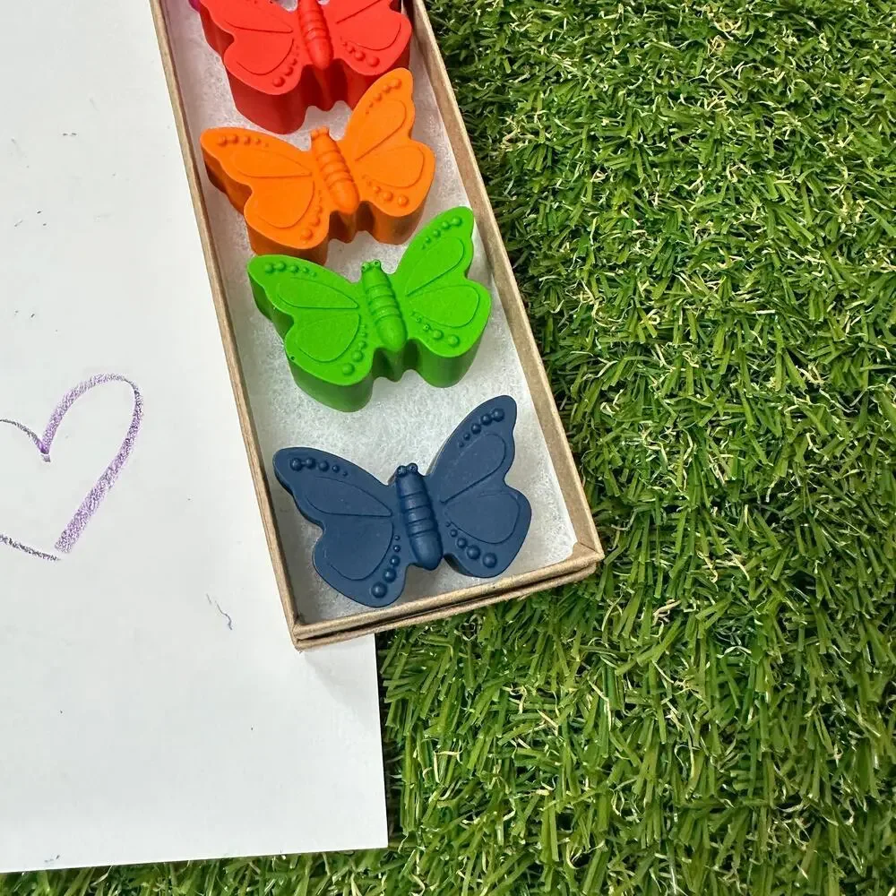 2/$30 Butterfly Crayons (6), Kids Boys Girls Pretty Unique Colorful B-day Gift